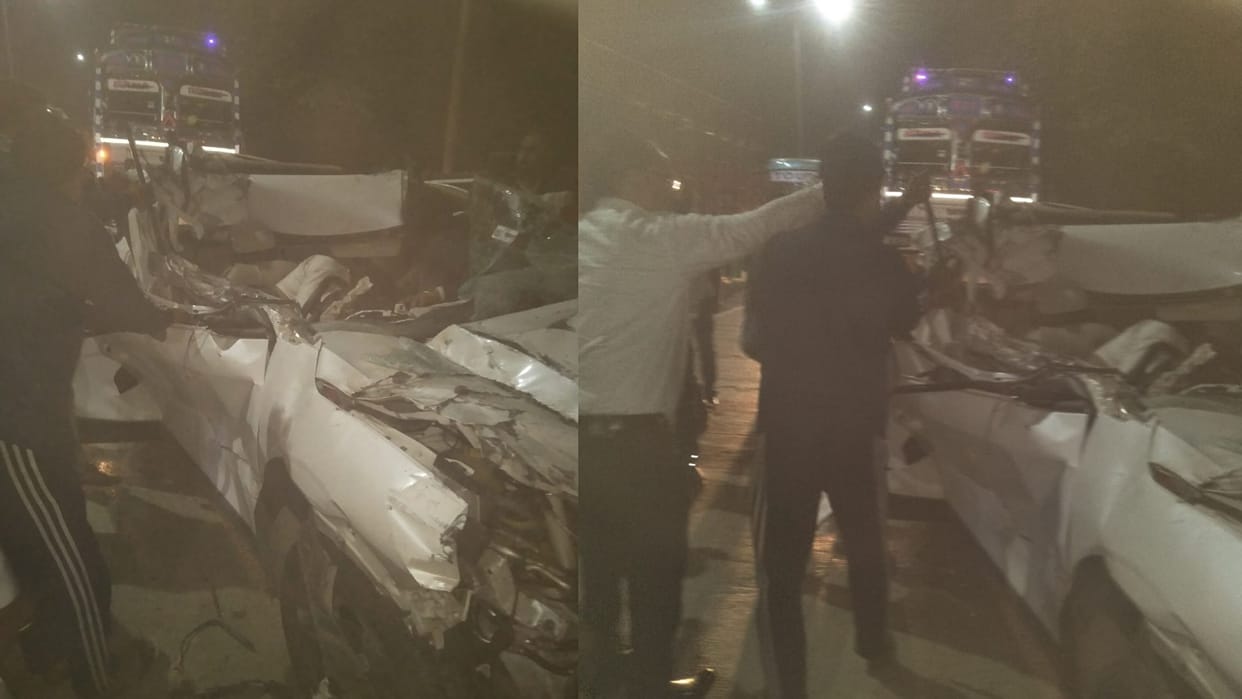 Sultanpur: Mother and son killed in horrific road accident, high-speed car rams into parked truck from behind