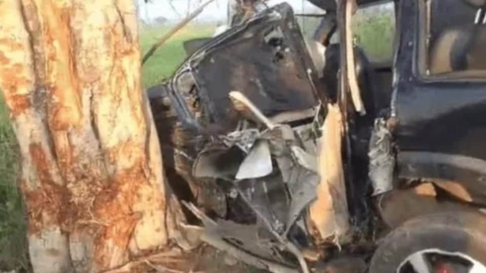 big accident in Gohana of sonipat five youths from Rohtak died