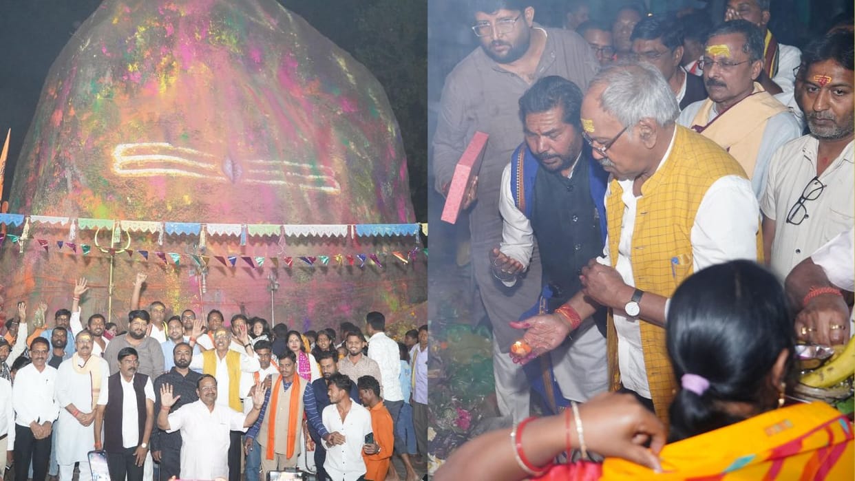 MP Brijmohan Aggarwal performed Jalabhishek at Bhuteshwarnath Dham in Gariaband