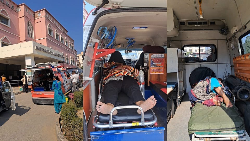 Condition of JN Medical College Trauma Centre stretcher