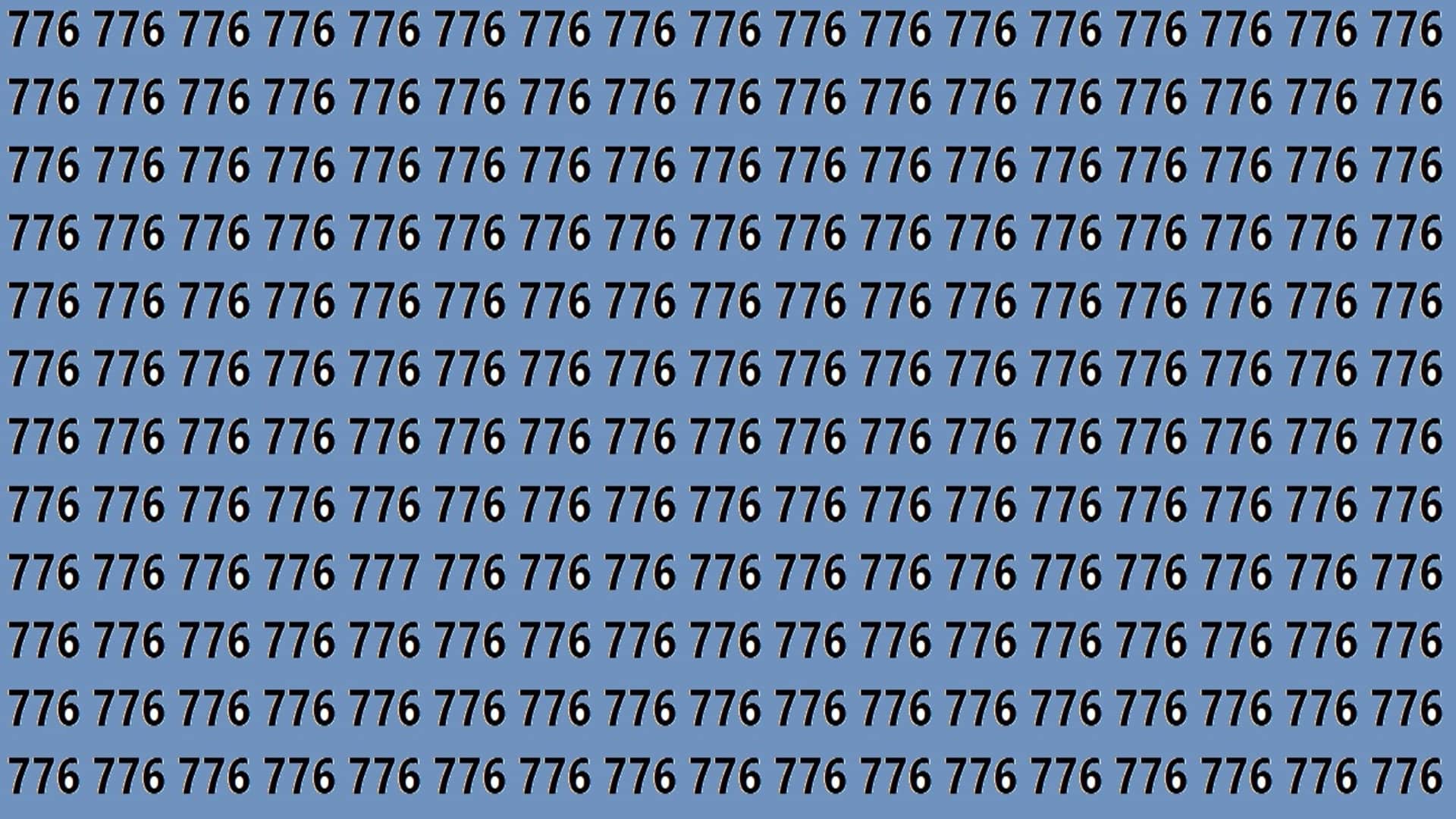 Optical Illusion IQ Test Brain Test Can You Spot 777 in 15 Seconds