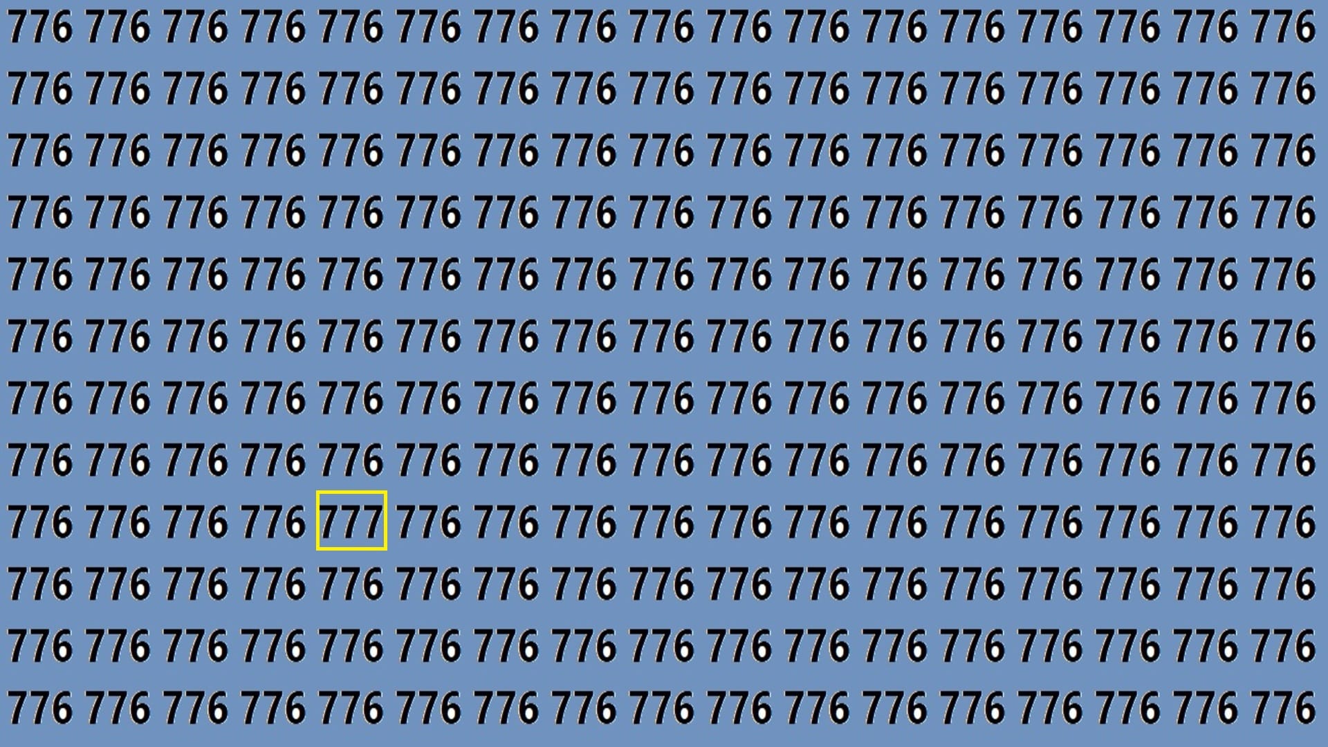 Optical Illusion IQ Test Brain Test Can You Spot 777 in 15 Seconds