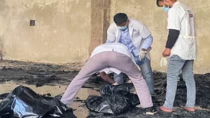 Eight people died in a fire at a firecracker factory at Bhiwadi