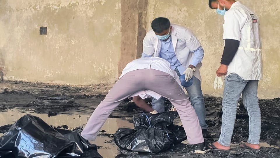 Eight people died in a fire at a firecracker factory at Bhiwadi