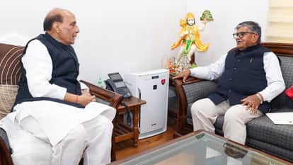 Governor gulab chand kataria meets Defense Minister rajnath singh anti-drone system Sainik School Chandigarh