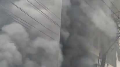 A massive fire broke out in a factory in Indralok area