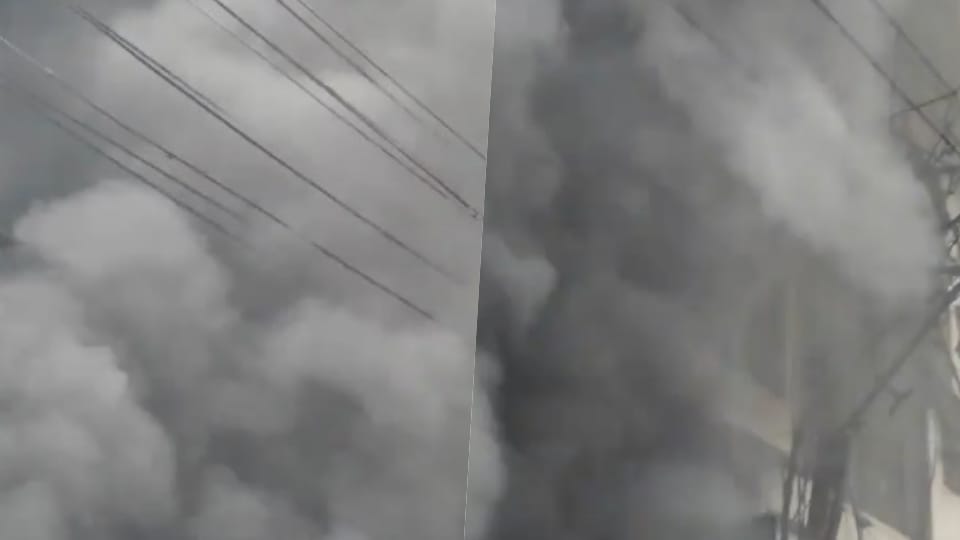 A massive fire broke out in a factory in Indralok area