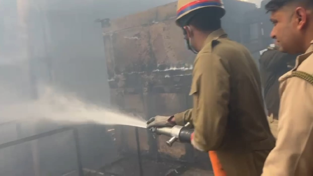 Massive fire broke out in two companies including an oil factory in Sahibabad