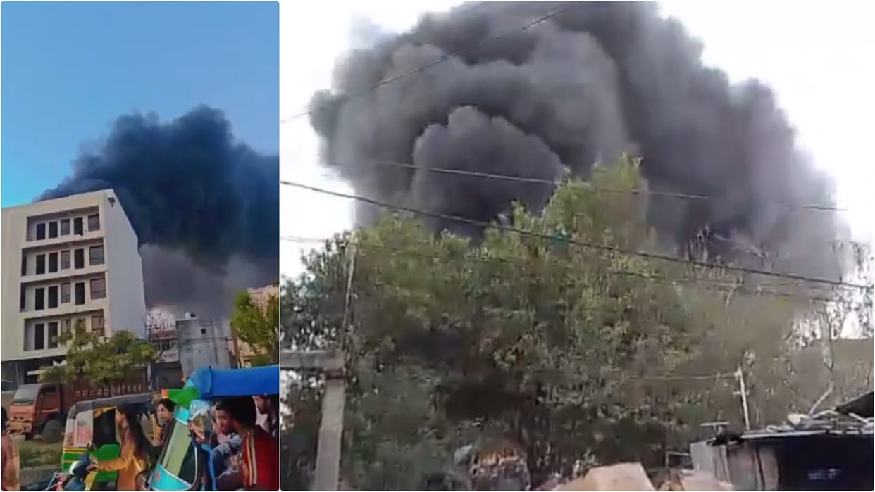 Jaipur News: Massive fire at tire and chemical warehouse in Jhotwara, brought under control after two hours