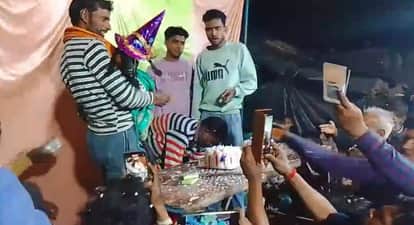 Royal arrangements for goats birthdays guests invited by distributing cards in Hardoi village flocks to feast