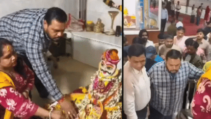 Indore News Action against security agency after goon Satish Bhau enters Khajrana Ganesh Temple sanctum sancto