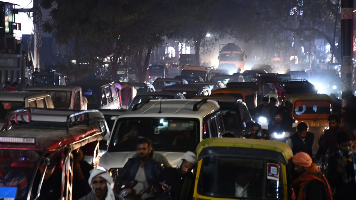On an average 200 bikes and 100 cars stuck in traffic jams for 30 minutes every day in Varanasi