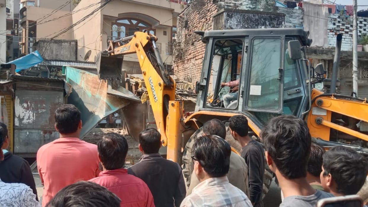 Youth accused of molesting a girl arrested shop bulldozed in Lakhimpur kheri