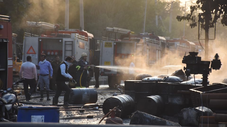 Four killed in factory fire and chemical drum explosion in Faridabad
