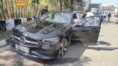 Mercedes hits biker drags him on bonnet in Ranchi Jharkhand