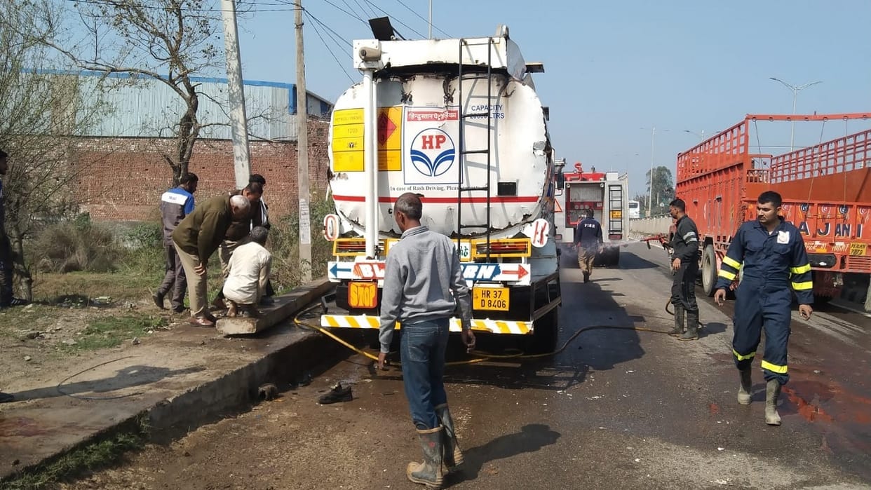 Accident in Ambala empty diesel tanker explodes killing young man