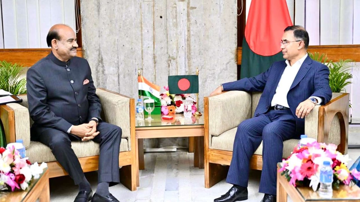Om Birla met with new Bangladesh PM Tariq Rahman handed over PM Modi letter invited him to visit India