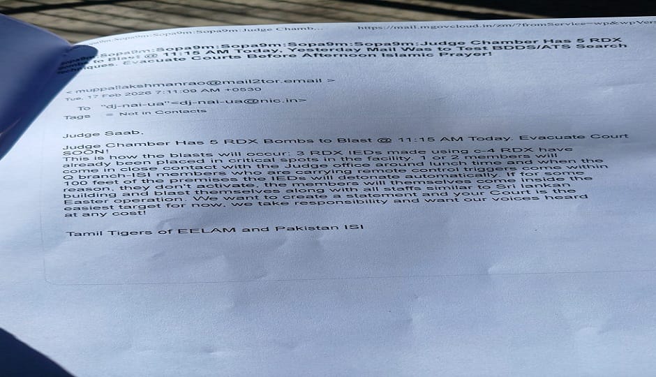 Another threatening message came to the official email of the District Judge
