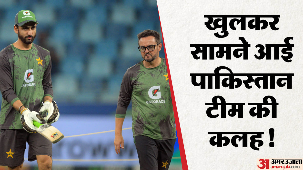 Pakistan captain Salman Agha in tense exchange with coach Mike Hesson during match against Namibia in T20 WC