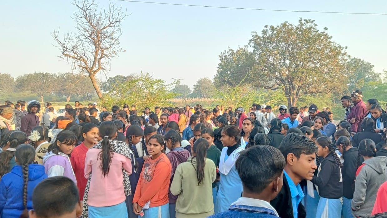 Unnao Board exams students arrive at exam centers ahead of schedule entry after thorough checking at gates