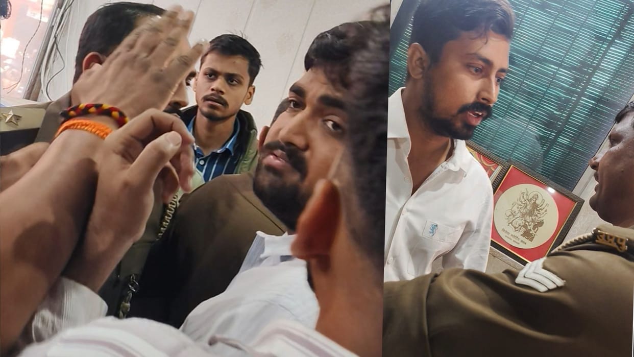 ABVP student went to demand closure of slaughterhouse attacked police accused of misbehavior in Varanasi