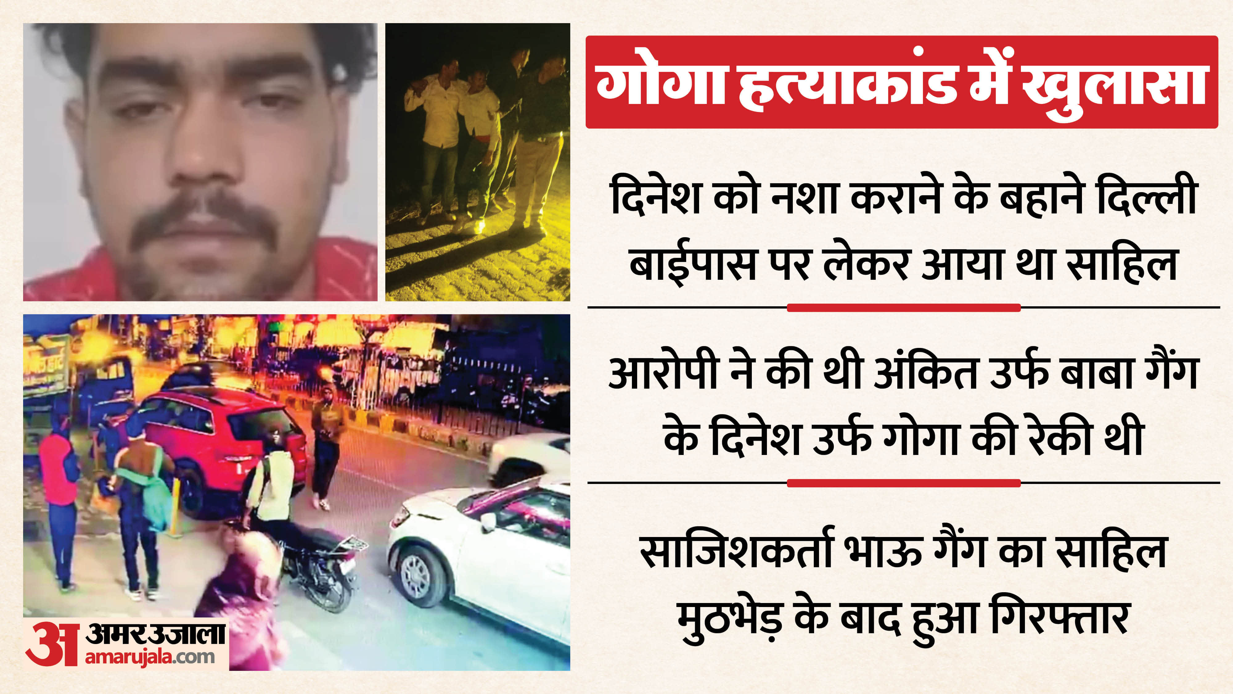 Rohtak Murder Case Sahil of Bhau gang mastermind of Goga murder case arrested after encounter