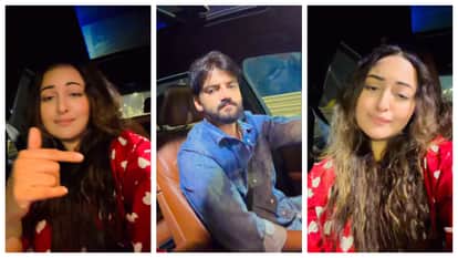 Sonakshi Sinha and Zaheer Iqbal groove in car See Couple’s Viral video