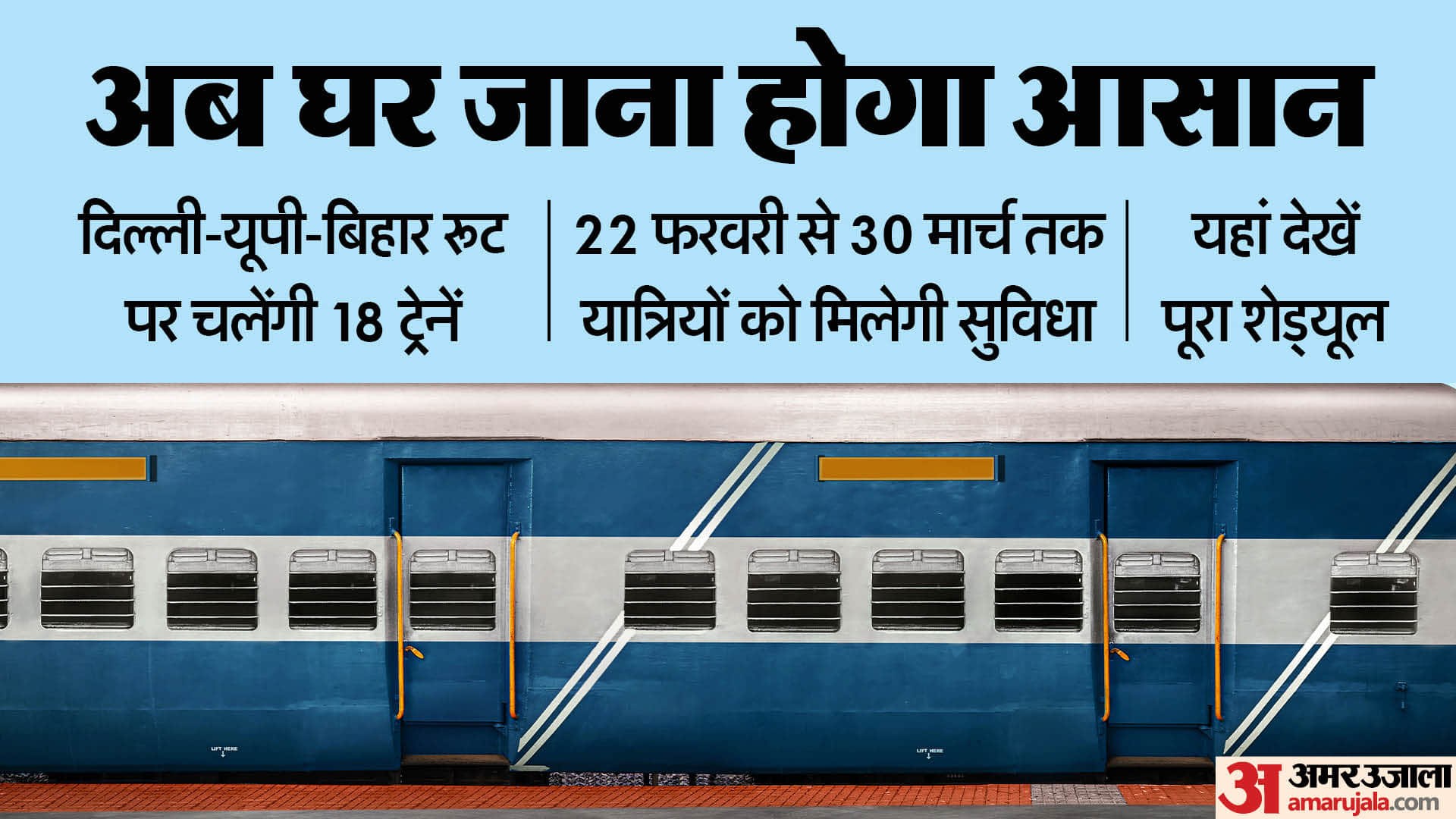 list of holi special train 2026 details of special train delhi up bihar routes