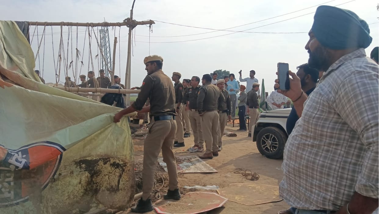 Clash between farmers and police in Ambala: Tents and tents uprooted, farmers warn of highway blockade