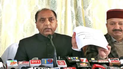 Leader of Opposition Jairam Thakur press conference in Shimla