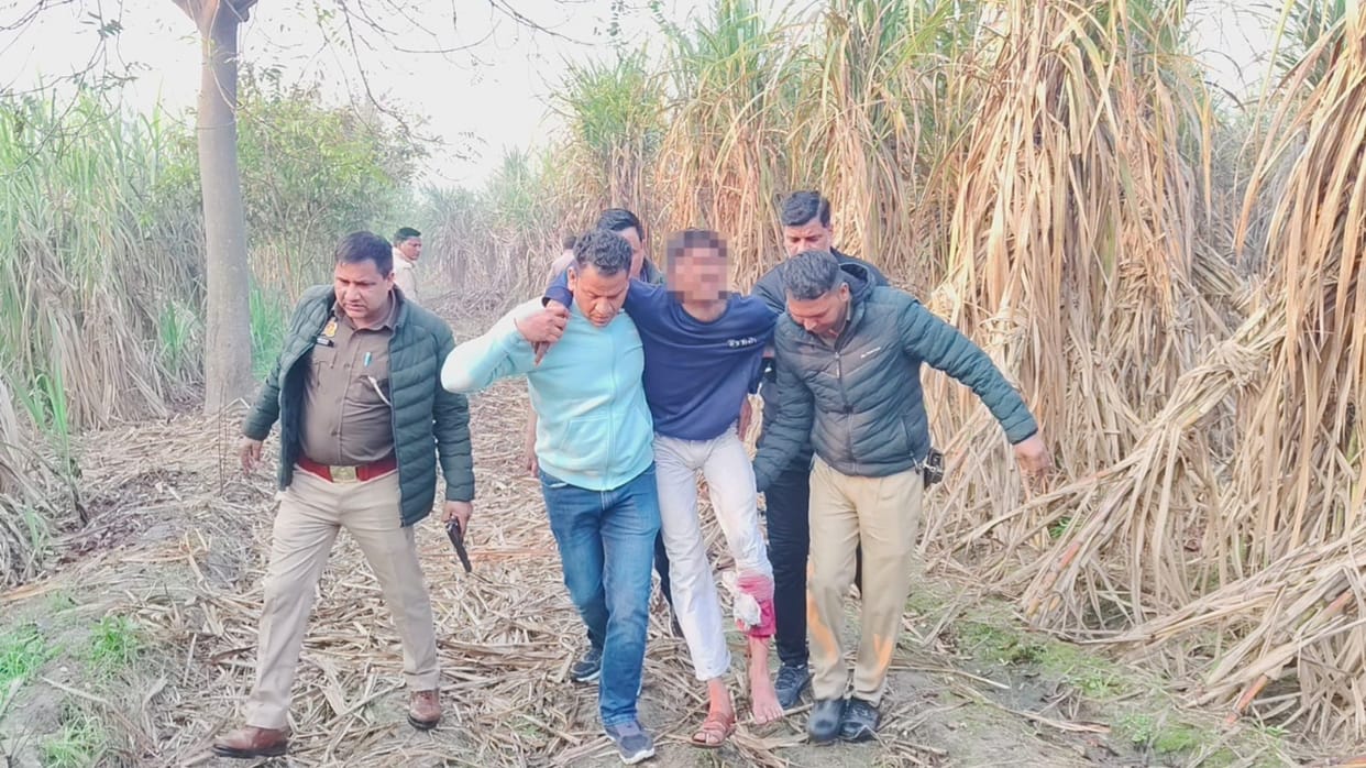 Muzaffarnagar: Police Encounter in Budhana: rs15,000 Rewarded Criminals Aamir and Samad Arrested with Weapons