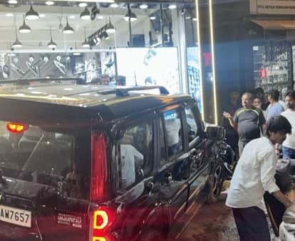 Indore: A high-speed Scorpio rammed into a clothing showroom at Indore's Municipal Corporation intersection, i