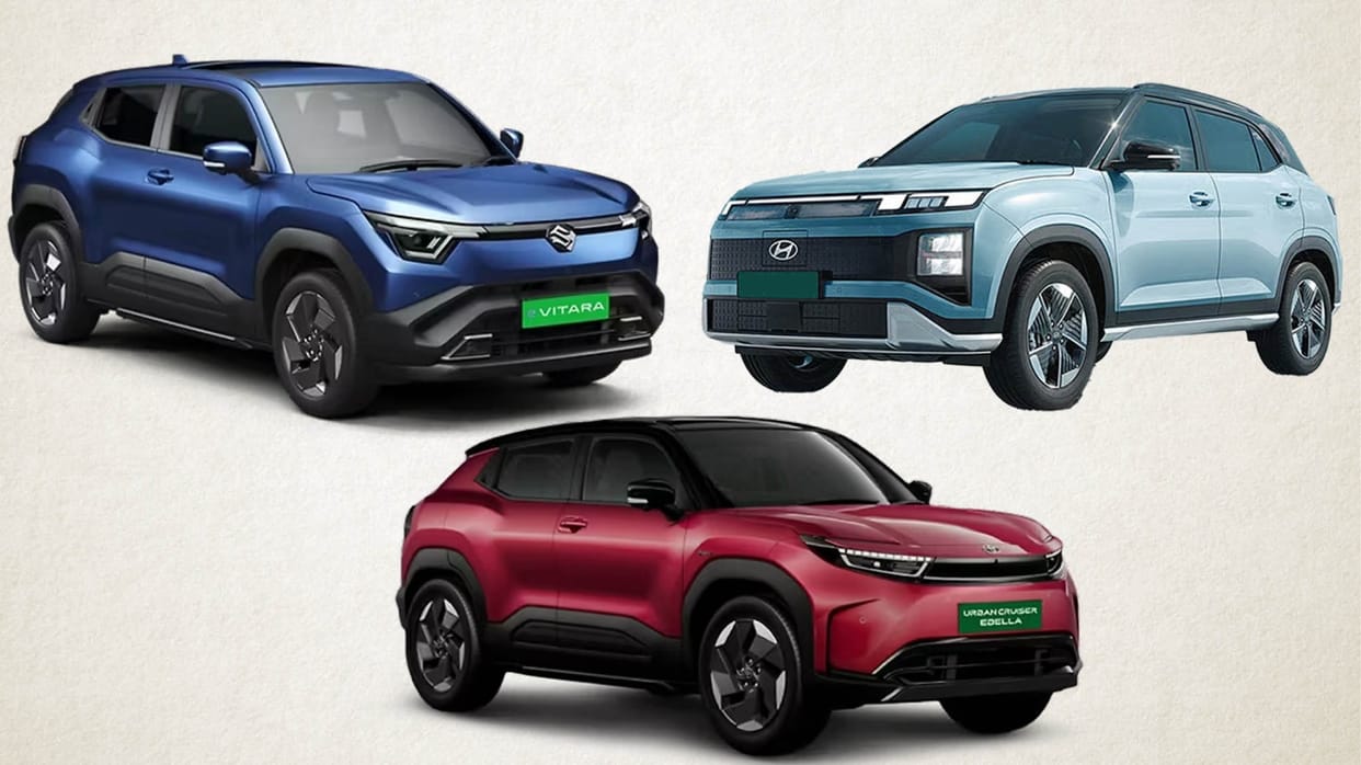 Toyota Urban Cruiser Ebella vs Hyundai Creta Electric vs Maruti Suzuki e-Vitara Comparison Check Battery Range