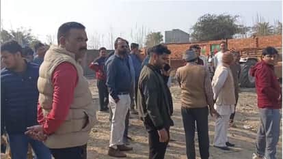 Villagers protest against construction on burial ground of dead children in hapur