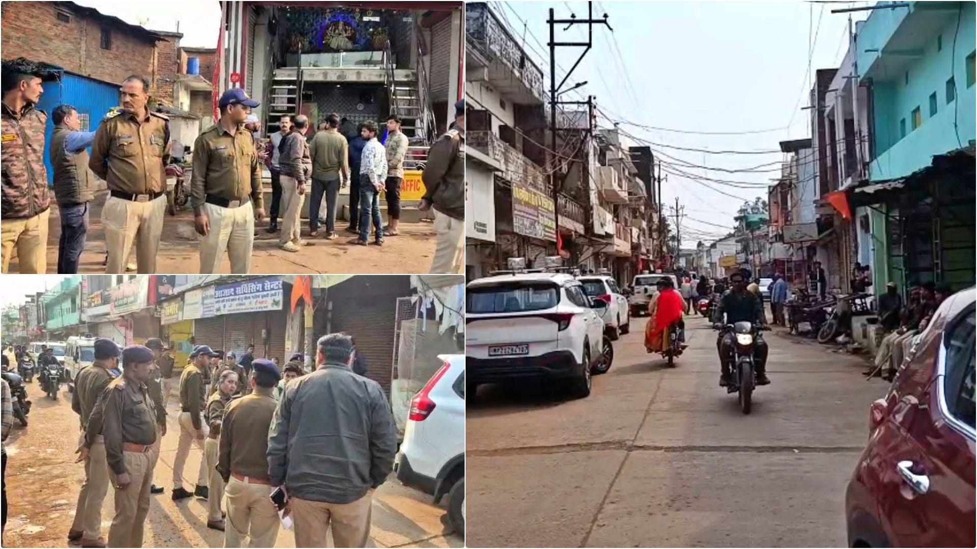 घटनास्थल पर भारी पुलिस बल तैनात