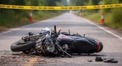 Mahoba Bike collides with parked pickup 10th class student going to take exam dies friend seriously injured