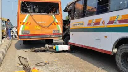 Private Bus Collides with Roadways Bus on NH-34 in Meerut, Six Passengers Injured