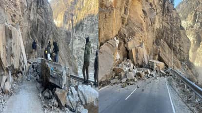 KINNAUR: Rocks fell on the nh five, traffic from Reckong Peo to Kaza was closed.