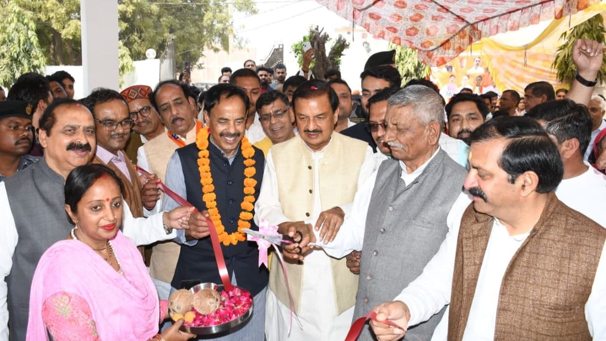 MP Mahesh Sharma laid foundation stone for development works in Kanawani in Greater Noida