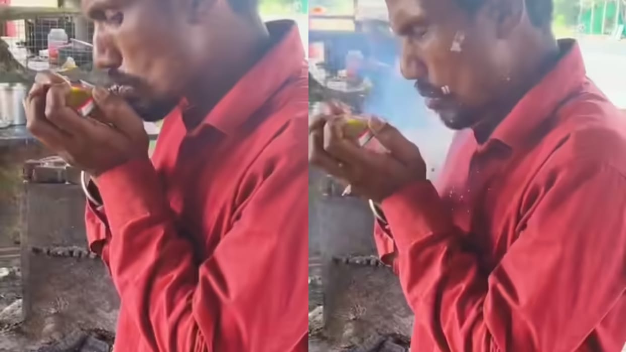 Man Ignites Cracker In Mouth Like Cigar It Bursts And Shocked Him In Viral Video