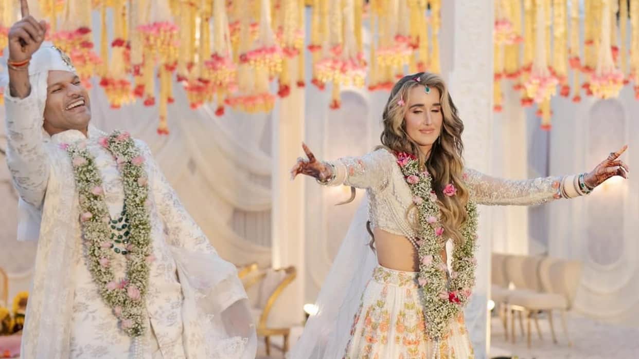 Shikhar dhawan shares marriage pics with wife Sophie Shine celebs comment on it