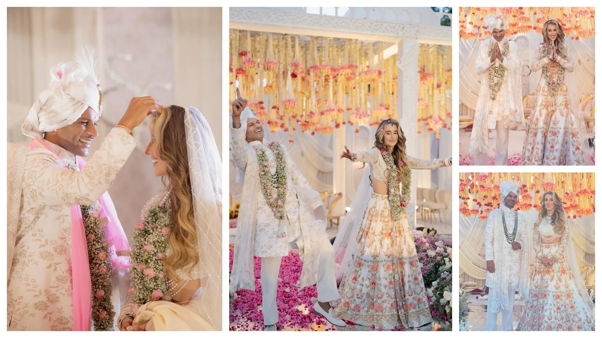 Shikhar Sophie Wedding Photos Sherwani Dress Social Media Posts