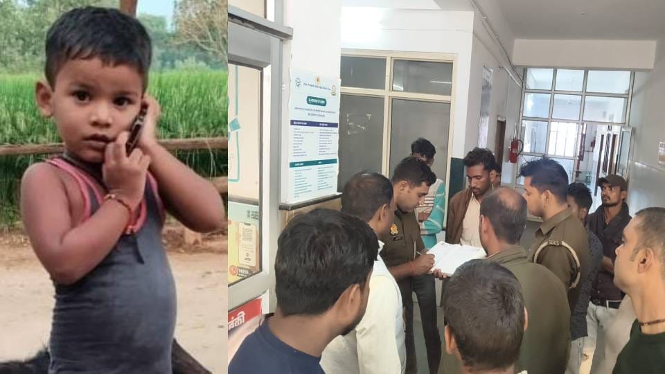 speeding car crushed child crossing road in front of his mother eyes In Barabanki