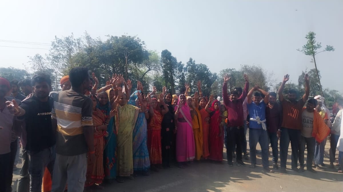 saran news nh27 belbanwa hanuman mandir cut closure protest villagers demonstration