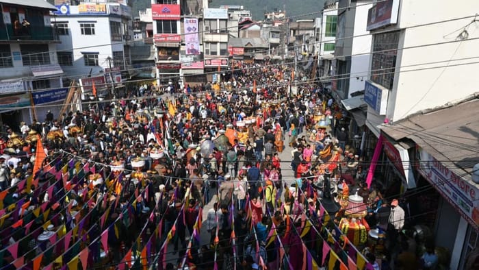 Mandi Chauhate Ri Jatra organised before conclusion of Mahashivratri festival huge crowd gathered for darshan