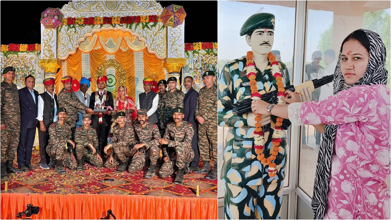 Nagaur News: 13 Grenadiers Soldiers Perform Kanyadaan at Martyr Bhagirath Kadwasara Daughter Wedding