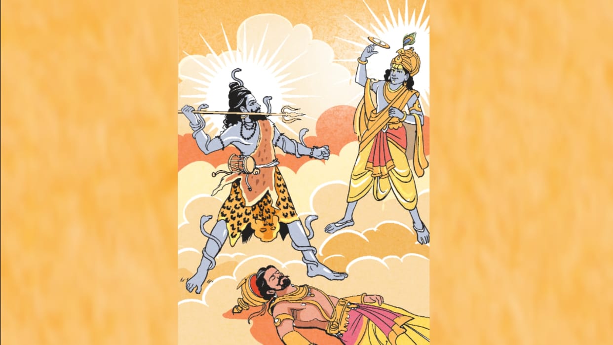 Religious Stories Shiva's fight with Krishna for demon Banasura