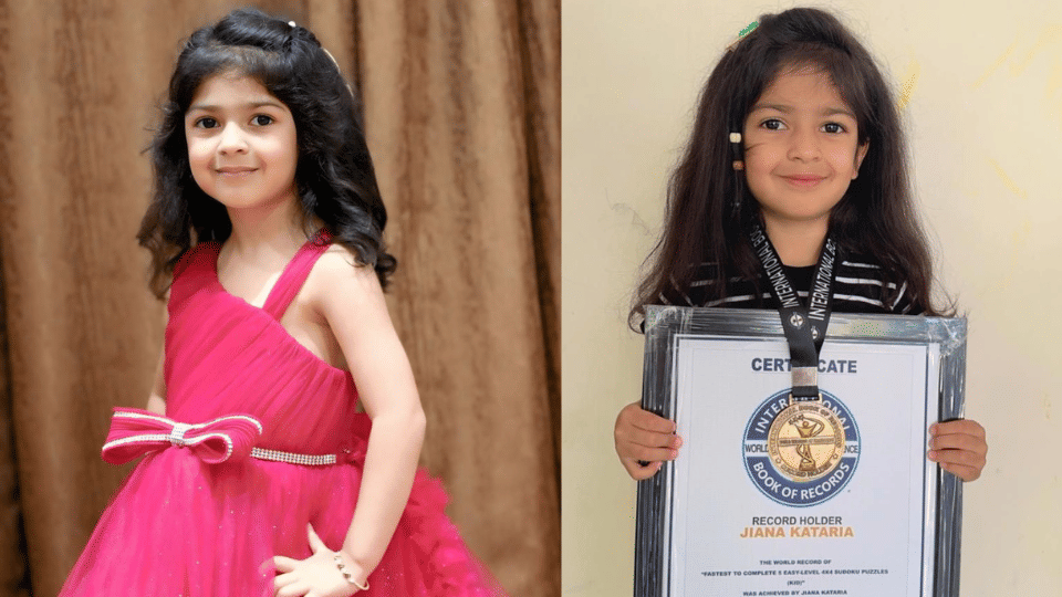 Indore News 5-year-old Jiyana Kataria sets World Record in Sudoku puzzle solving