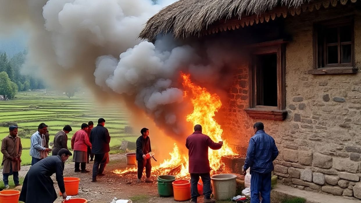 when a girl rejected his marriage proposal a young man set her house on fire Anni Kullu Himachal