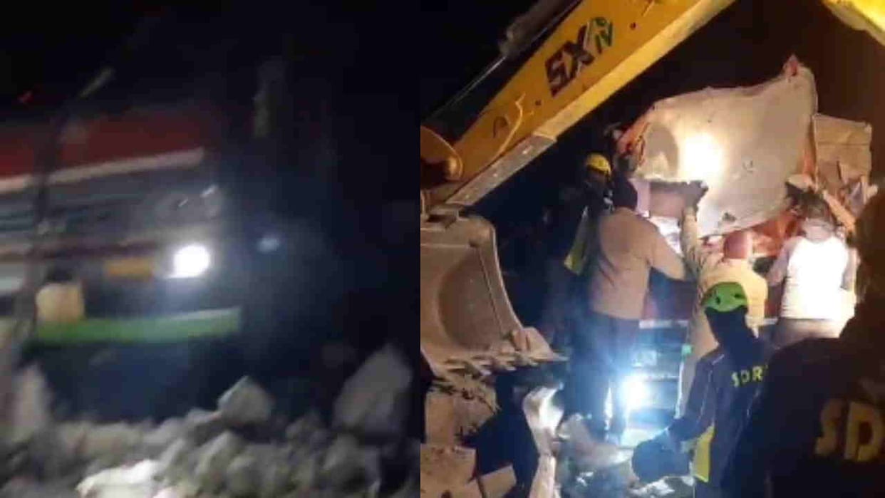 Huge boulder fell on a truck in Totaghati driver died on the spot Devprayag News Accident